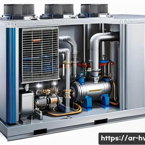 공조냉동기계기사 필기시험 주요 과목 정리 - A detailed cross-sectional illustration of a modern air conditioning system compressor in operation,...